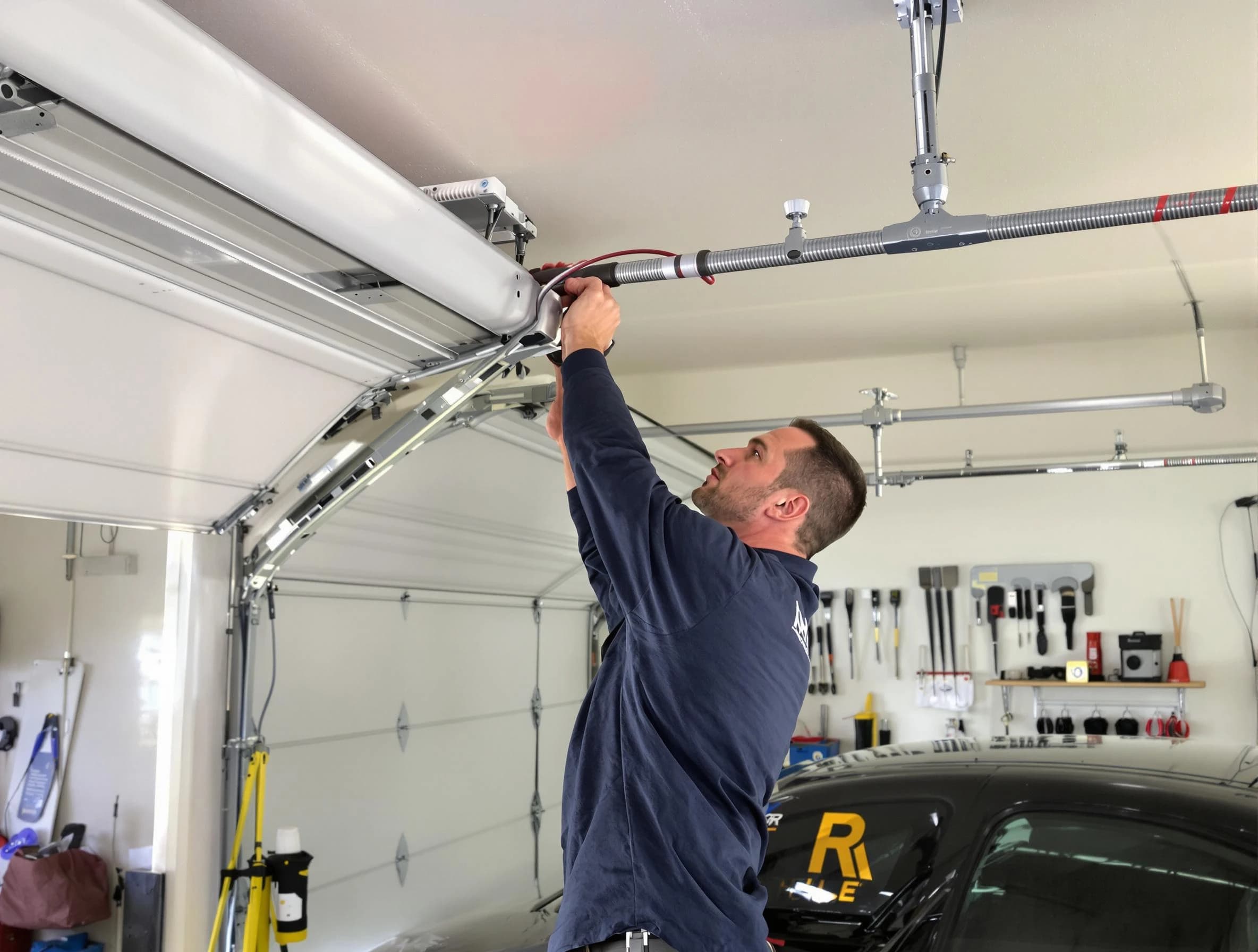 Bernalillo Garage Door Repair technician performing garage door cable repair in Bernalillo