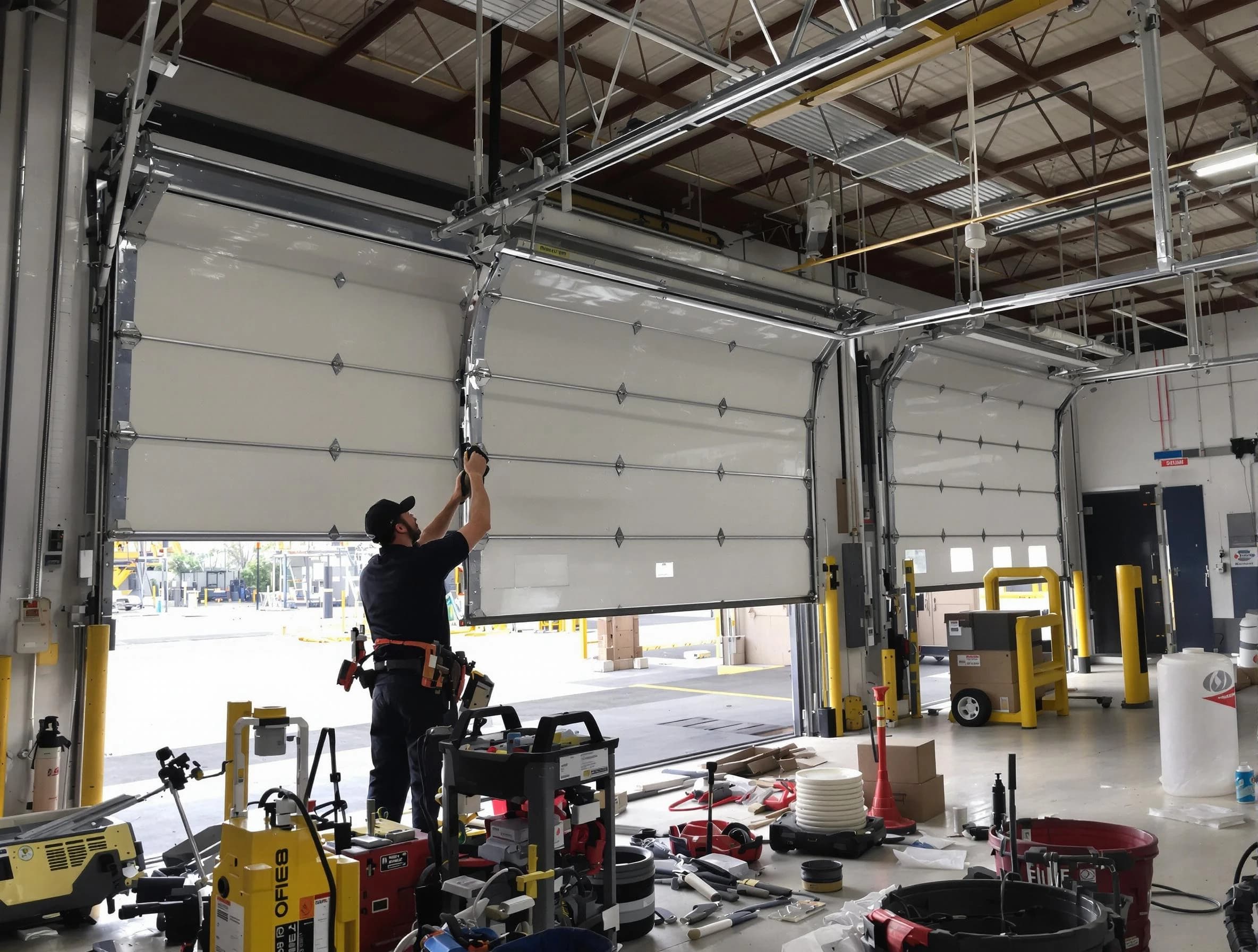 Bernalillo Garage Door Repair technician performing commercial garage door repair in Bernalillo