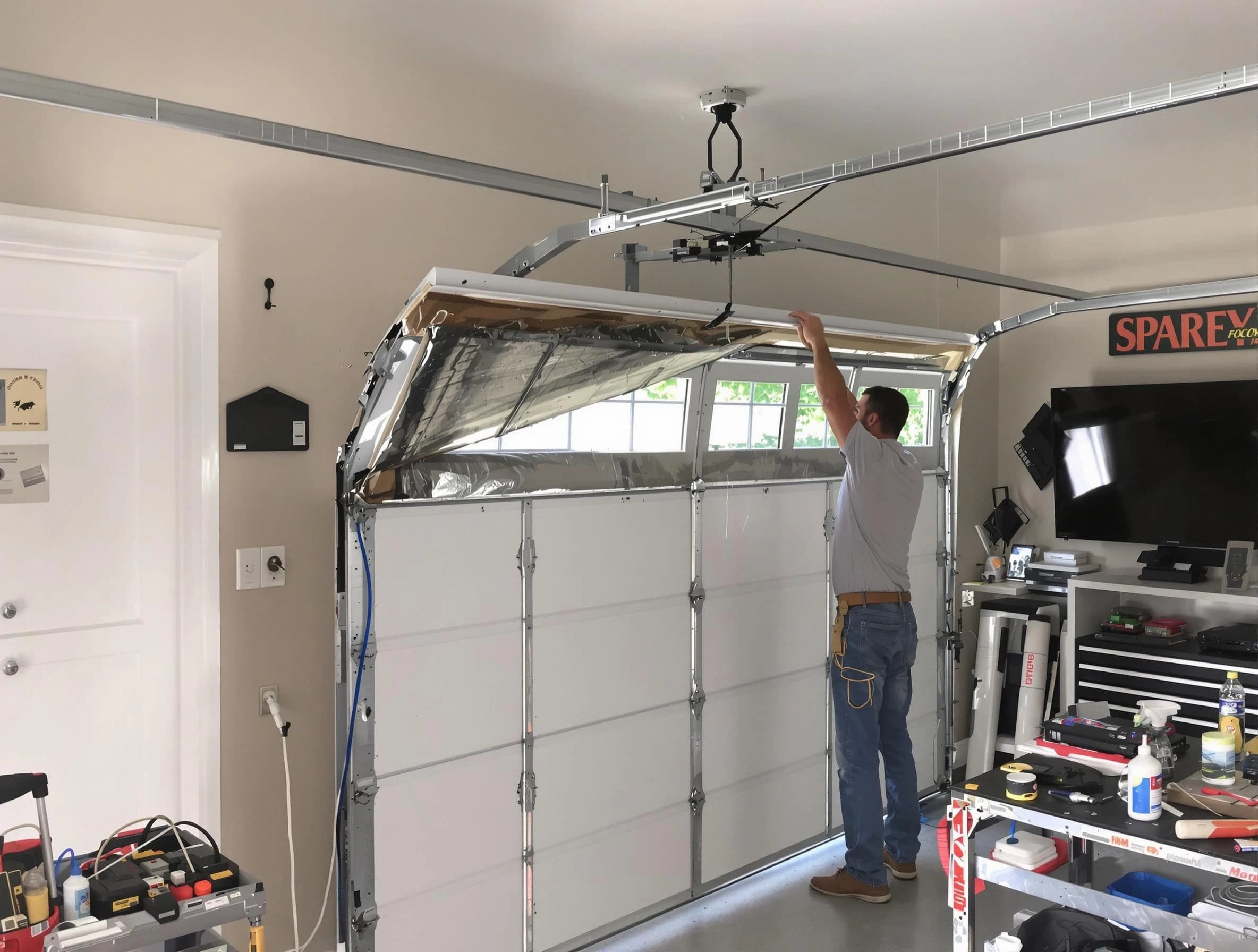 Garage door section replacement by Bernalillo Garage Door Repair in Bernalillo