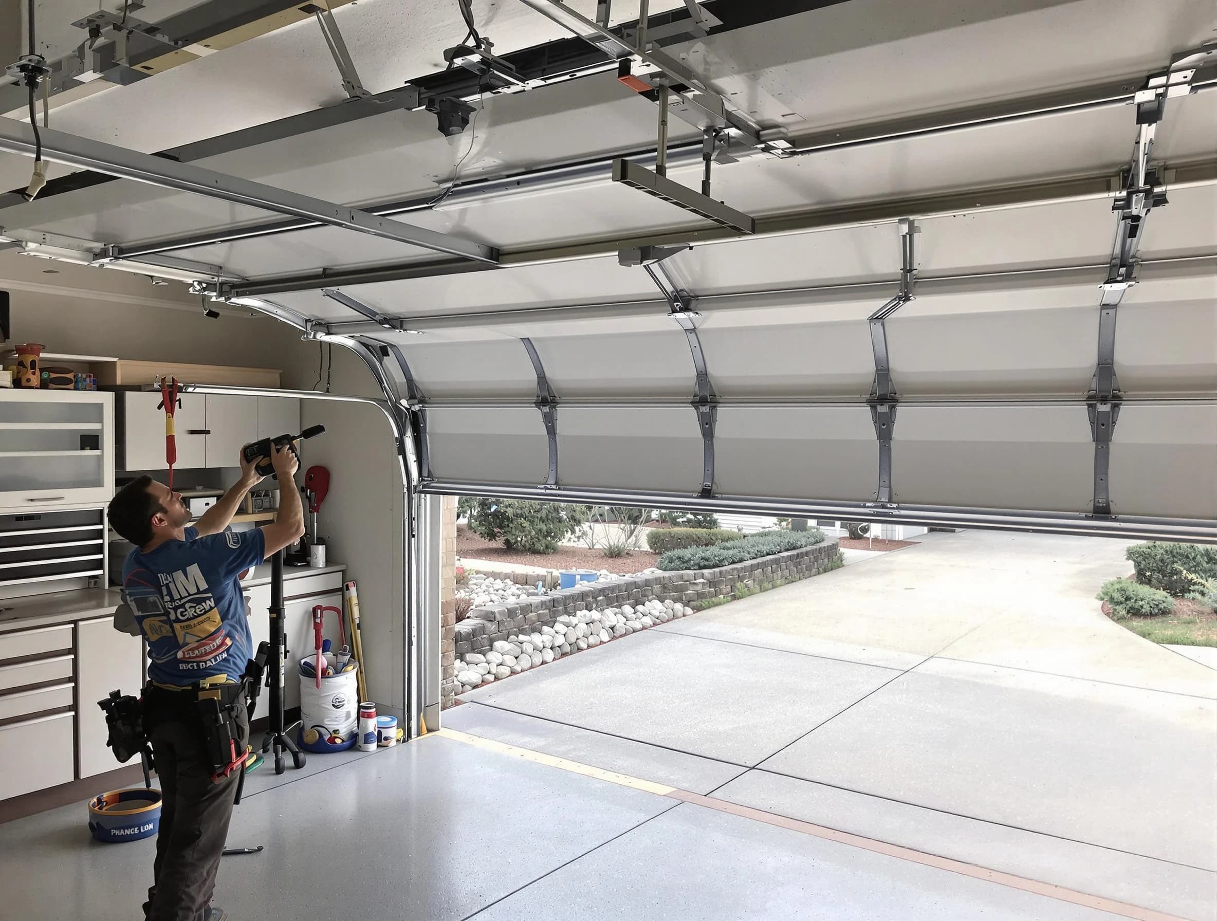 Garage door track repair service by Bernalillo Garage Door Repair in Bernalillo