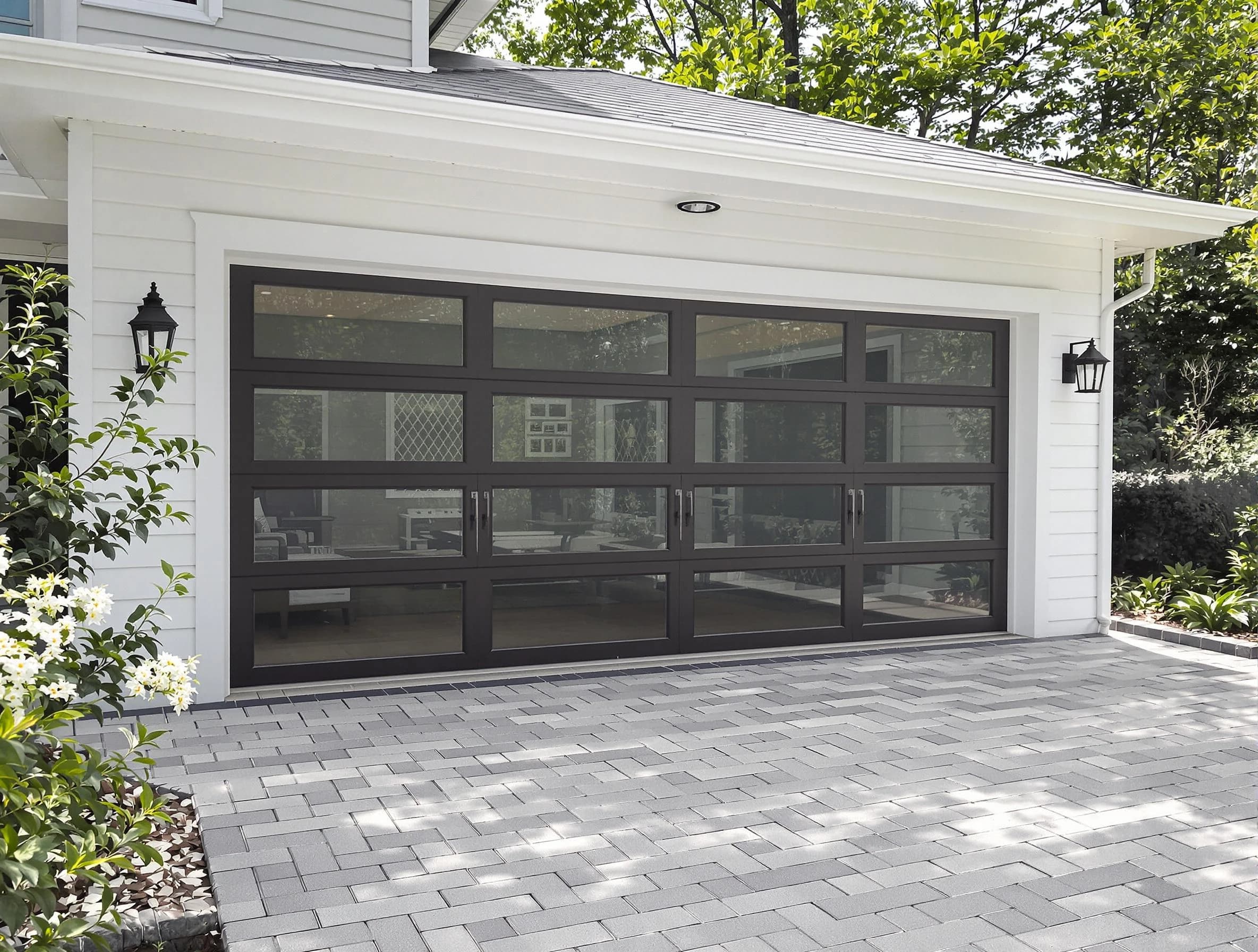 Bernalillo Garage Door Repair design specialist presenting custom garage door options to Bernalillo homeowner