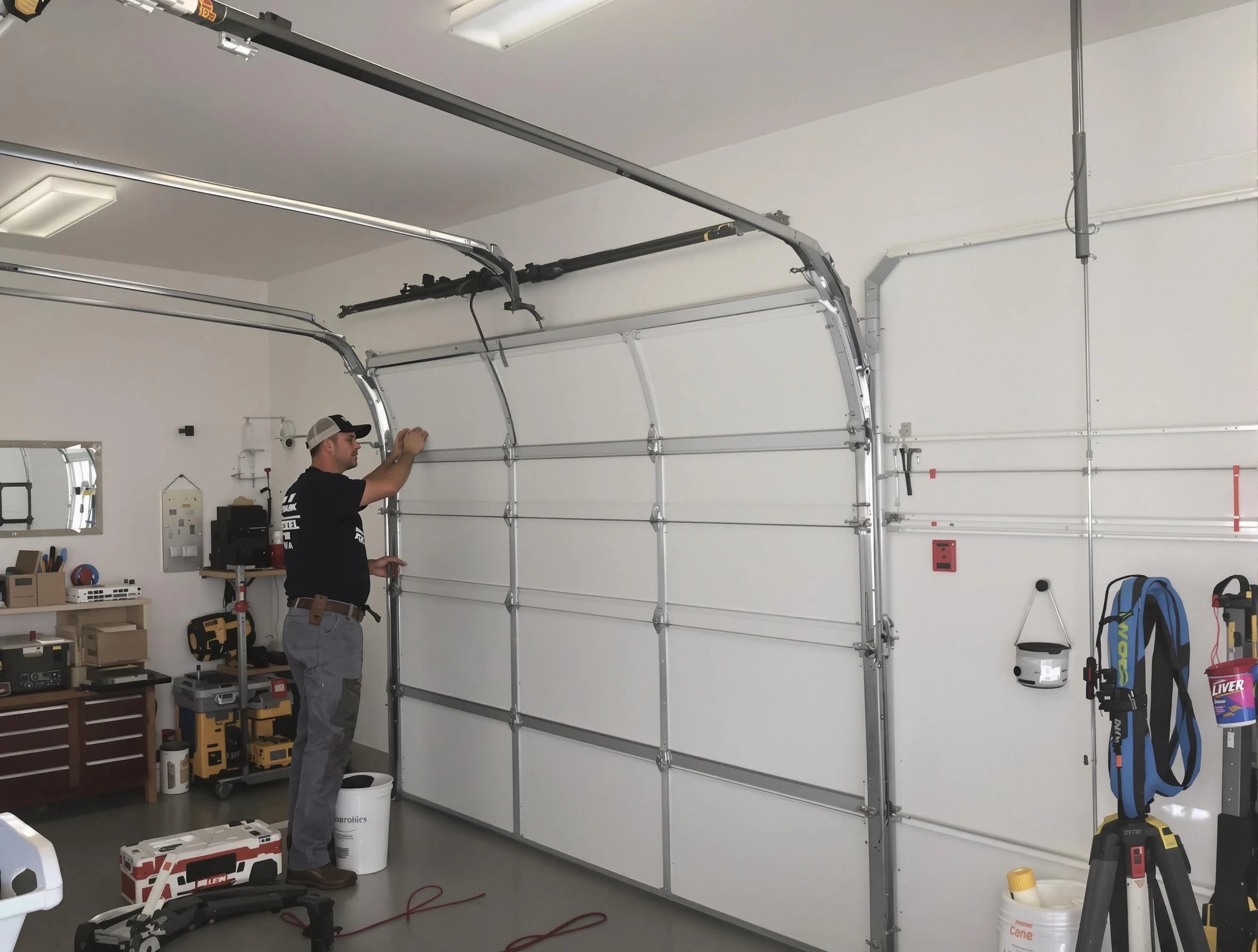 Bernalillo Garage Door Repair team installing new garage door in Bernalillo