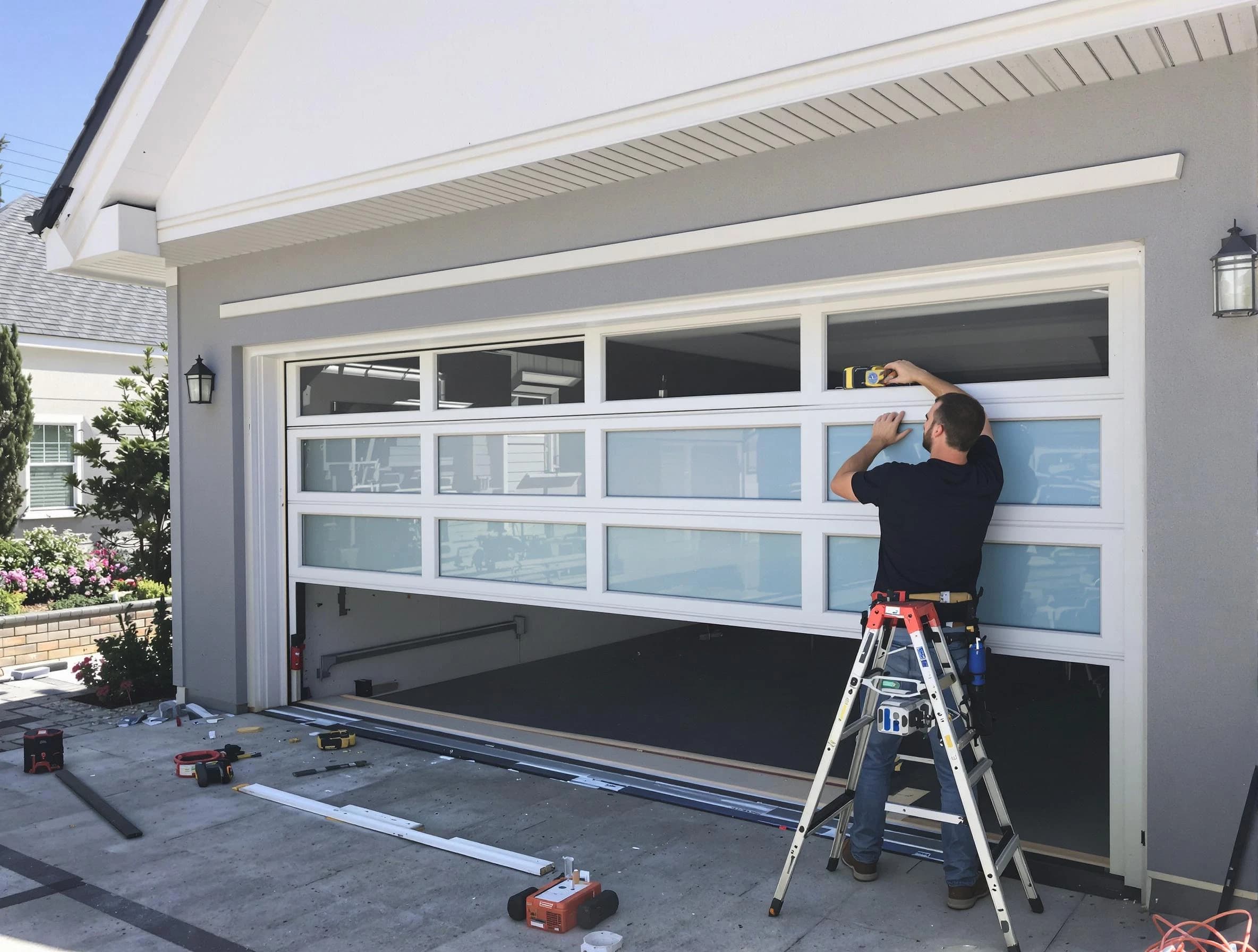 Bernalillo Garage Door Repair team performing garage door replacement in Bernalillo