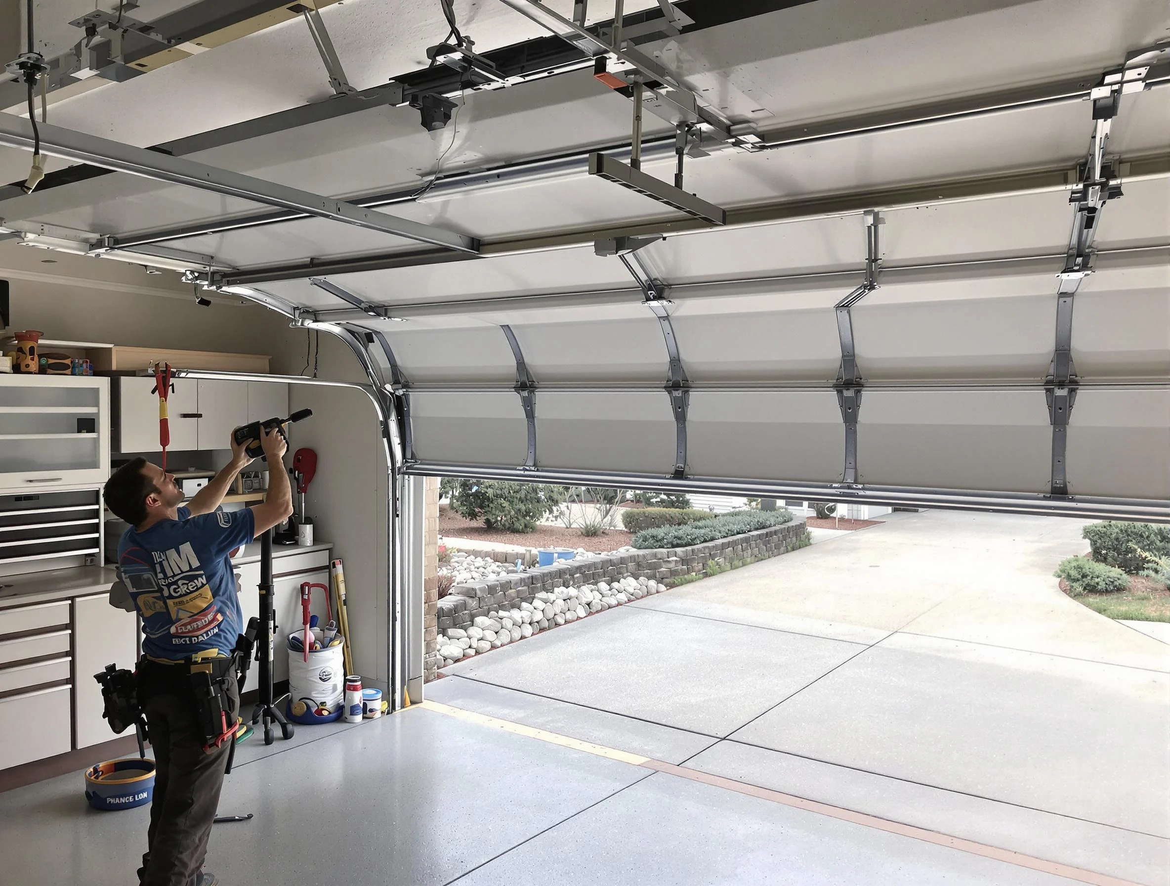 Garage door track repair service by Bernalillo Garage Door Repair in Bernalillo